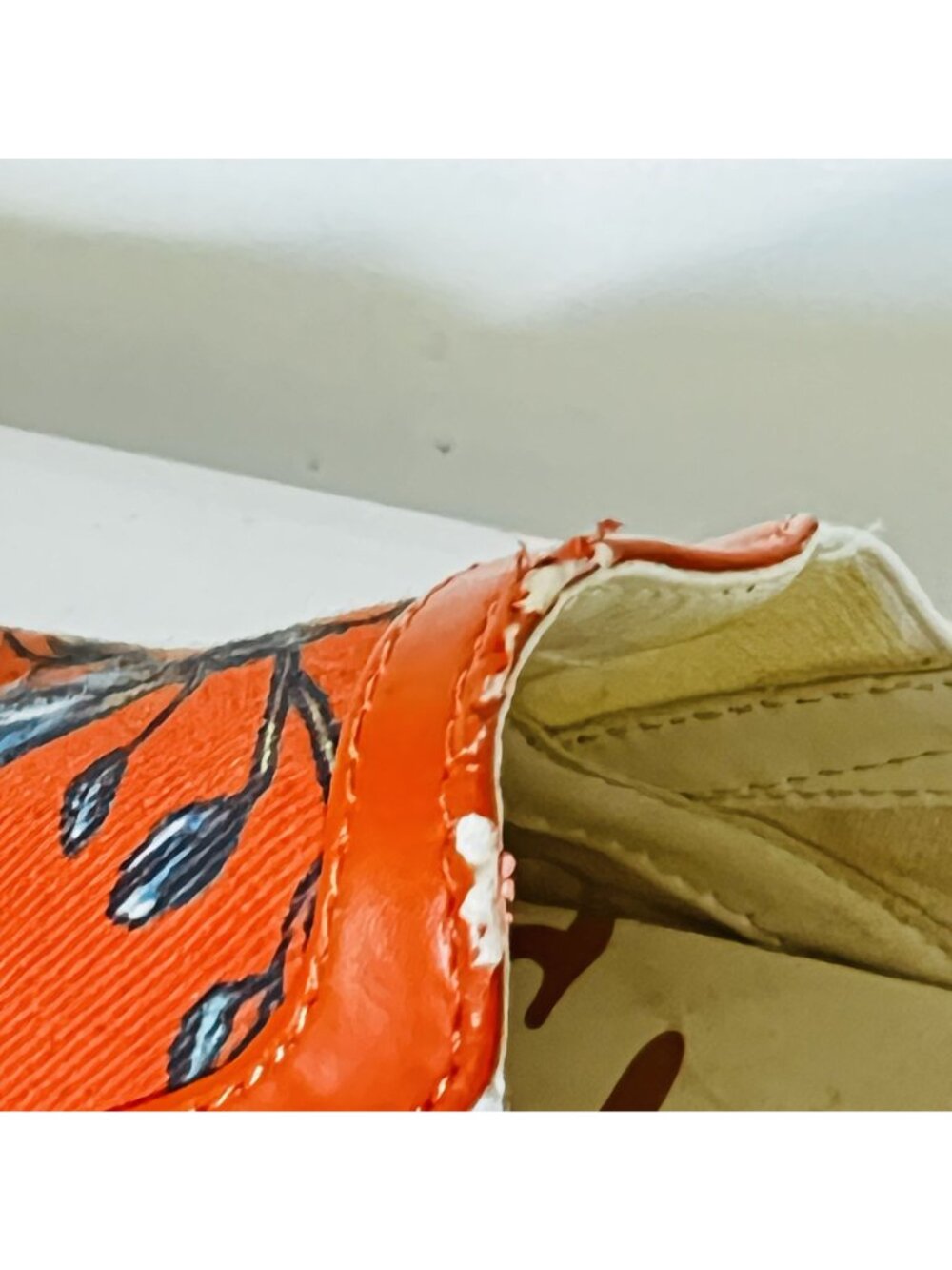 Sam Edelman Pixie Orange Floral Slip-On Sneakers Spring Summer Boho Chic Sz 8.5 - Picture 5 of 8